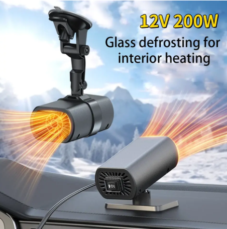 1PC 12V Car Heater Demister Strong Suction Type Heating Fan Electric Cooling Windshield Defroster Defogging Demister For Winter