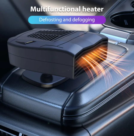 1PC 12V  2-in-1 Cooler Heater High Temperature Resistance Car Anti-Fog Heater 360 Degree Rotation Automobile Electric Accessories