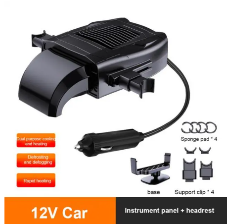 1PC 12V Portable Car Heater Electric Cooling Heating Fan 4 IN 1 Electric Dryer Windshield Defogging Demister Defroster