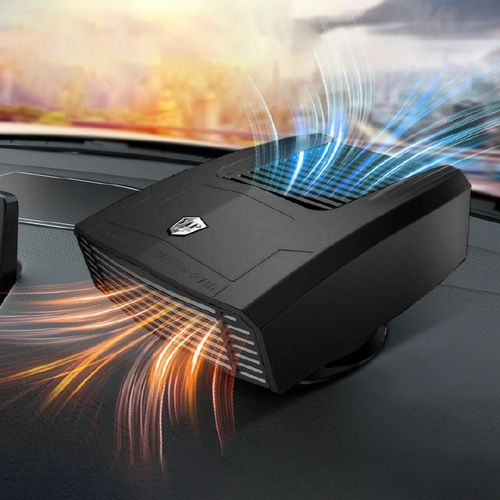 1PC 2 In1 12V Windshield Defogger and Defroster 360 °Rotatable Heating/Cooling Fan Portable Car Heater