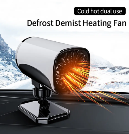 1PC 2 in 1 Car Heater Fast Heating Heat Cooling Fan with Heating Cooling Modes Fan Plug in Cigarette Lighter
