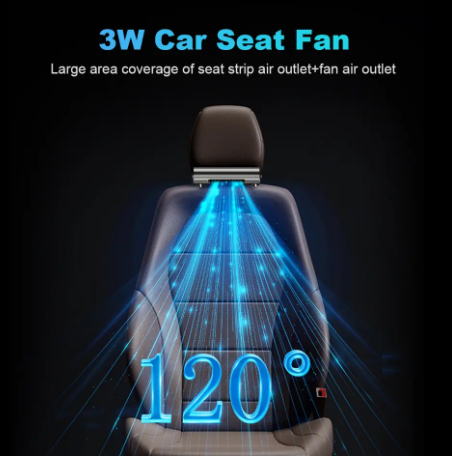 1PC Car Seat Cooling Fan 3-Speed Strong Wind Cooler USB Powered Car Headrest Cooling Air Fan Summer Portable Car Fan