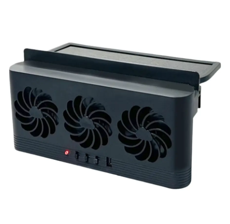 1PC Solar Powered Car Radiator Cooling Fan with 3 Air Outlets Car Window Air Vent Fan USB Powered Auto Ventilation