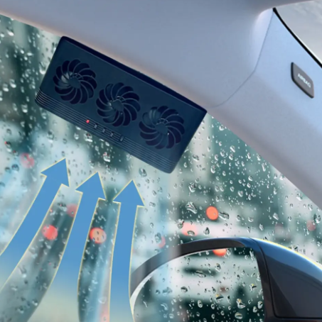 1PC Solar Powered Car Radiator Cooling Fan with 3 Air Outlets Car Window Air Vent Fan USB Powered Auto Ventilation