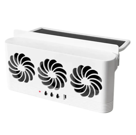 1PC Solar Powered Car Radiator Cooling Fan with 3 Air Outlets Car Window Air Vent Fan USB Powered Auto Ventilation