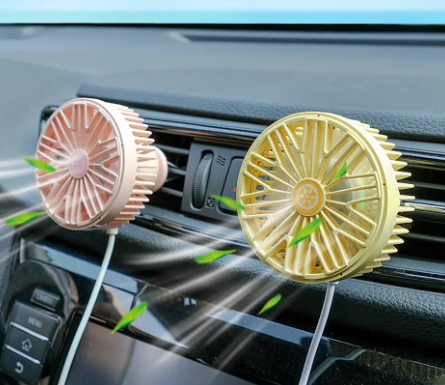 1PC Car Fan Magnetic Fan Car Cooler Silent Wireless Charging USB Fan 3Speed Adjustable Universal Car Rear Seat Auto Cooling Fan