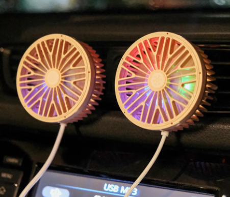 1PC Car Fan Magnetic Fan Car Cooler Silent Wireless Charging USB Fan 3Speed Adjustable Universal Car Rear Seat Auto Cooling Fan