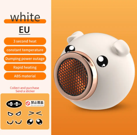 1PC Portable Electric Heater Desktop Fan Heater Heating Low Noise Warm Air Blower Fast Heating Home Office Warmer Machine For Winter