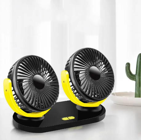 1PC 5V Car USB Fan Cooling Car Fan Dual Head Car fan 3 Speeds Adjustable For Auto Cooler Air Fan Car Accessories Fan High Quality