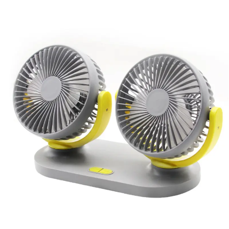 1PC 5V Car USB Fan Cooling Car Fan Dual Head Car fan 3 Speeds Adjustable For Auto Cooler Air Fan Car Accessories Fan High Quality