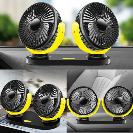 1PC 5V Car USB Fan Cooling Car Fan Dual Head Car fan 3 Speeds Adjustable For Auto Cooler Air Fan Car Accessories Fan High Quality