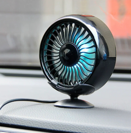 1PC Mini USB Car Air Vent Clip Fan with Ambient Lighting, Adjustable Electric Fan, Powerful Cooling Fan