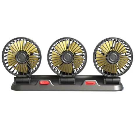 1PC 12V USB Three Heads Car Cooling Fan Adjustable Angle Car Air Fan Summer Cooler Cooling Fan