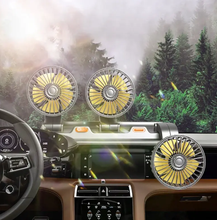 1PC 12V USB Three Heads Car Cooling Fan Adjustable Angle Car Air Fan Summer Cooler Cooling Fan
