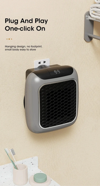 1PC Mini Electric Heater | Wall Mounted & Portable | Remote Control 3S Fast Heating | Household Office Heating Fan