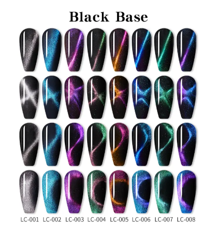 4Pcs Cat Magnetic Gel Nail Polish Set Semi Permanent Soak Off UV LED Glitter Nails Magnet Stick Black Gel Needed
﻿