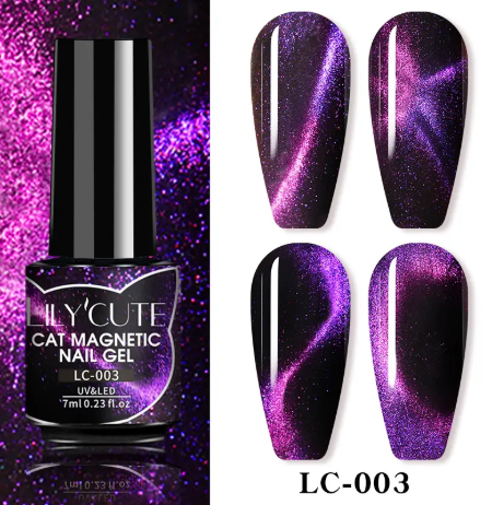4Pcs Cat Magnetic Gel Nail Polish Set Semi Permanent Soak Off UV LED Glitter Nails Magnet Stick Black Gel Needed
﻿
