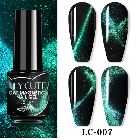 4Pcs Cat Magnetic Gel Nail Polish Set Semi Permanent Soak Off UV LED Glitter Nails