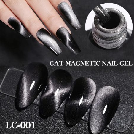 4Pcs Cat Magnetic Gel Nail Polish Set Semi Permanent Soak Off UV LED Glitter Nails