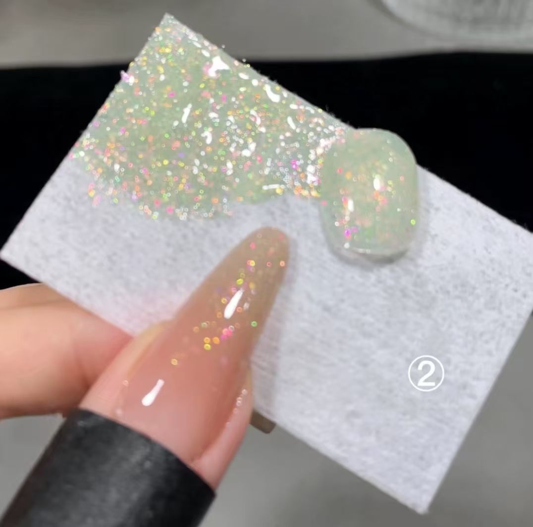 6PCS Sparkly Gel Nail Polish Glitter Iridescence Soak Off UV Gel Semi-permanent Varnish DIY Manicure Gel Polish