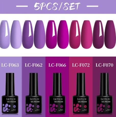 5Pcs/Set  Nail Gel DIY Nail Art Semi Permanent UV Gel Nail Polish Long Lasting Design Manicure Kit Supplies