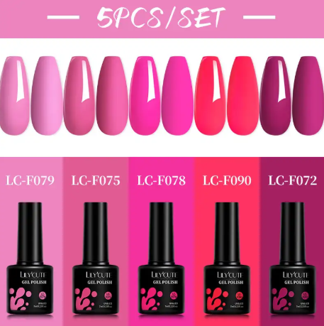 5Pcs/Set  Nail Gel DIY Nail Art Semi Permanent UV Gel Nail Polish Long Lasting Design Manicure Kit Supplies