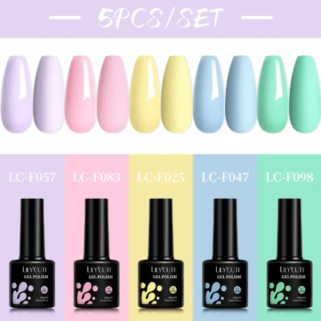 5Pcs/Set  Nail Gel DIY Nail Art Semi Permanent UV Gel Nail Polish Long Lasting Design Manicure Kit Supplies