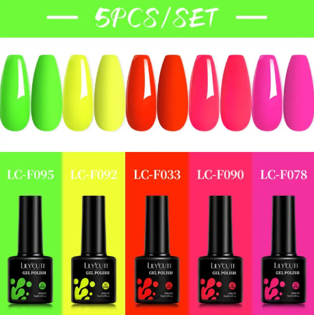 5Pcs/Set  Nail Gel DIY Nail Art Semi Permanent UV Gel Nail Polish Long Lasting Design Manicure Kit Supplies