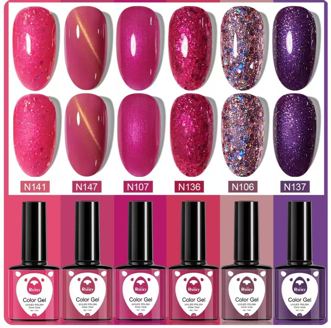 6PCS Color Nail Polish Phototherapy Bottle Popular Color Painted Cat Eye Gel UV Phototherapy Gel Nail Polish Gel Set