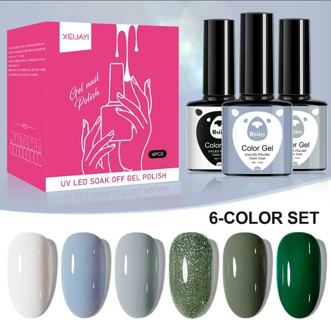 6PCS Color Nail Polish Phototherapy Bottle Popular Color Painted Cat Eye Gel UV Phototherapy Gel Nail Polish Gel Set
