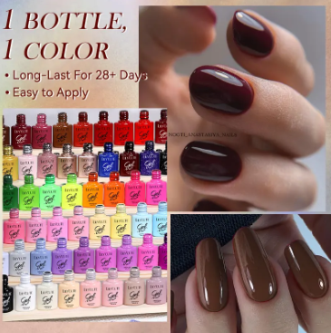 6Pcs/set Coffee Series Gel Nail Polish Kit Manicure Semi Permanent Soak Off UV Nail Art Gel Varnish