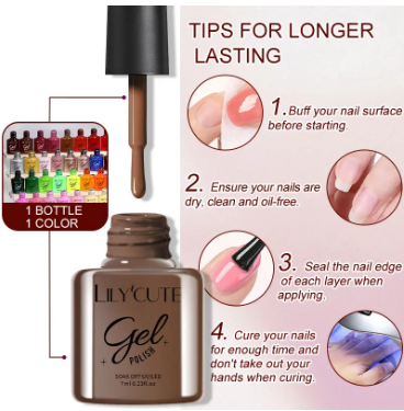 6Pcs/set Coffee Series Gel Nail Polish Kit Manicure Semi Permanent Soak Off UV Nail Art Gel Varnish