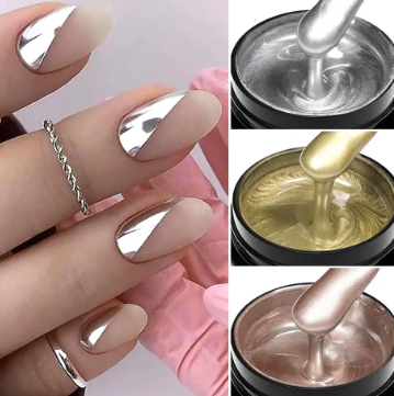 3PCS Metallic Painting Gel Chrome Gold Silver Rose Gold Mirror Effect Gel Nail Polish Super Bright Drawing Line Nail Art Varnish
﻿