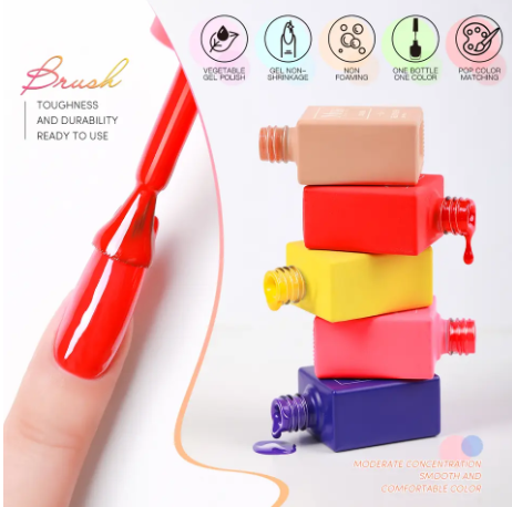 5PCS Popular Color Solid Color Nail Kit Gel Nail Polish Nail Art Varnish Gel UV
