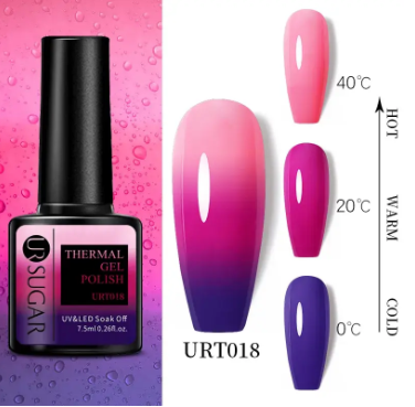 6Pcs/Set Thermal Gel Nail Polish Temperature Color Changing Holography Glitter Soak Off UV Gel Varnish