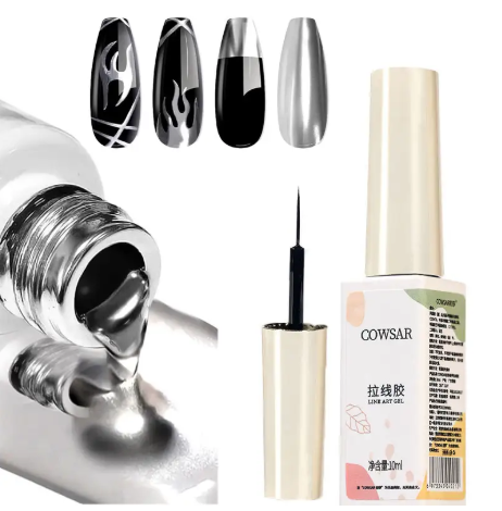 3PCS Metallic Painting Nail Gel Silver/Gold Liner Polish Mirror Chrome Effect Gel Nail Polish Soak Off UV/LED Drawing^