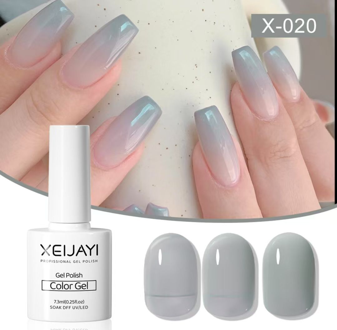 1PCS New Nail Salon Exclusive Nude Ice Transparent Cherry Red and White Gel Nail Polish Adhesive Set