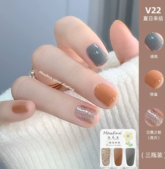 3PCS Baking Free Nail Polish Quick Drying Durable Whitening Tear Off Water-based Rainbow Gel Nail Polish Set