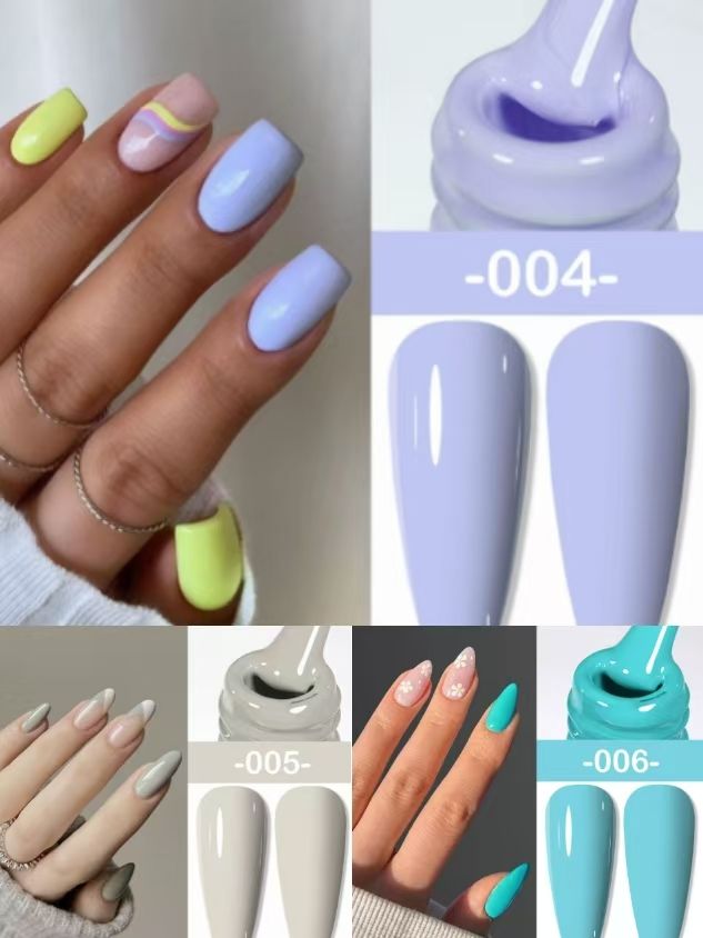 3PCS Color Cream Candy Macaron Gel Nail Polish Glue Set Nail Polish New Nail Polish Glue