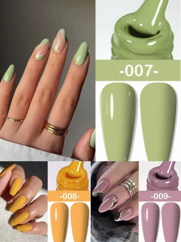 3PCS Color Cream Candy Macaron Gel Nail Polish Glue Set Nail Polish New Nail Polish Glue