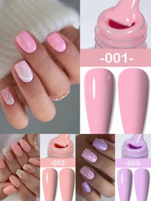 3PCS Color Cream Candy Macaron Gel Nail Polish Glue Set Nail Polish New Nail Polish Glue