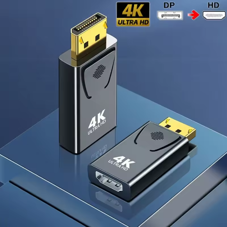 1PC DP To HDTV Connector 4K Display Port DP to HDMI-compatible Adapter Converter Video Audio Plug Switch for TV Laptop Computer