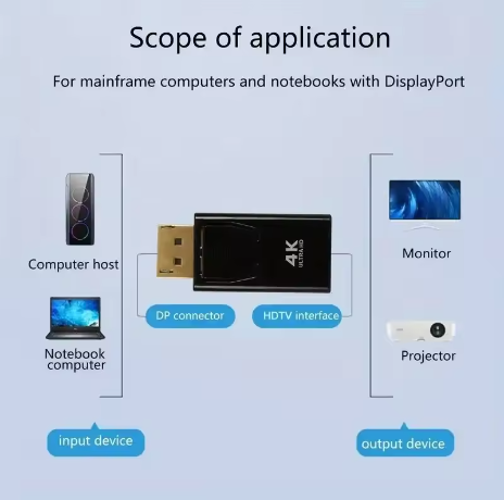 1PC DP To HDTV Connector 4K Display Port DP to HDMI-compatible Adapter Converter Video Audio Plug Switch for TV Laptop Computer