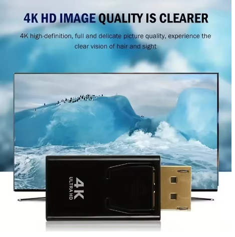 1PC DP To HDTV Connector 4K Display Port DP to HDMI-compatible Adapter Converter Video Audio Plug Switch for TV Laptop Computer