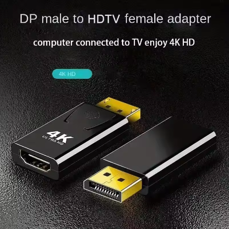 1PC DP To HDTV Connector 4K Display Port DP to HDMI-compatible Adapter Converter Video Audio Plug Switch for TV Laptop Computer