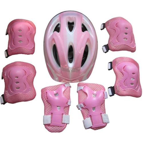 CLEARANCE OFFER 7pcs/set Kids Boy Girl Safety Helmet Knee Elbow Pad Sets Children Cycling Skate Helmet Protection Safety Guard