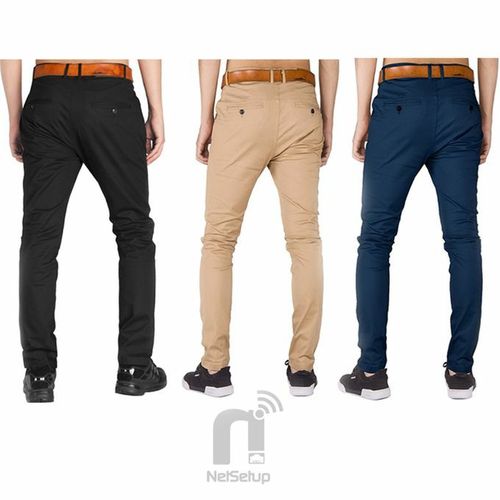 CLEARANCE OFFER 3PCS Men Hard Khaki Trouser-Black +beige +Navy Blue