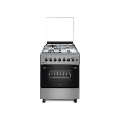 CLEARANCE OFFER Mika Standing Cooker, 58cm x 58cm, 3 Gas Pool Jet Burners + 1 RAPID Hot Plate, Button Ignition, 3 Function Electric Oven,