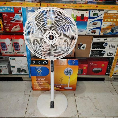 CLEARANCE OFFER Remote Controlled URK 16" Modern Standing Quiet Fan White Color with Steady Base and Remote Control
