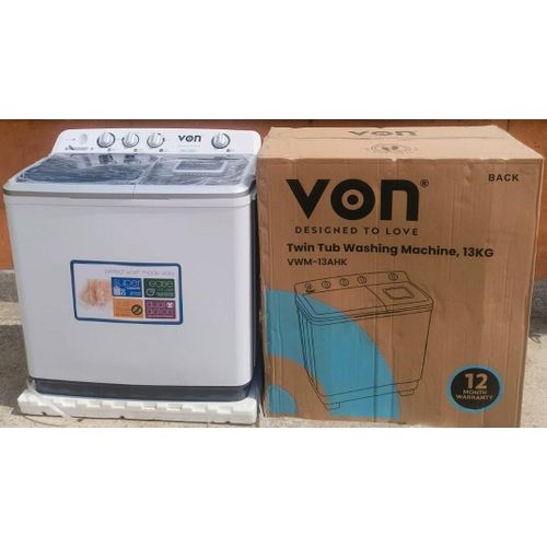 CLEARANCE OFFER VON 13Kg Jumbo Twin Tub Washing Machine